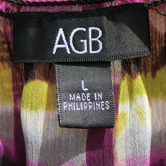 AGB Blouse 3/4 Sleeves with attached Black Cami, Large, EUC, pet/smoke free home - Picture 6 of 15